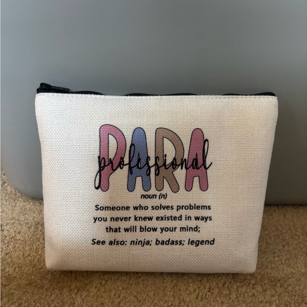 Canvas Zipper Pouch with PARA Professional Design Teacher Aide